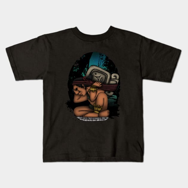 Mayan God Kids T-Shirt by adamzworld